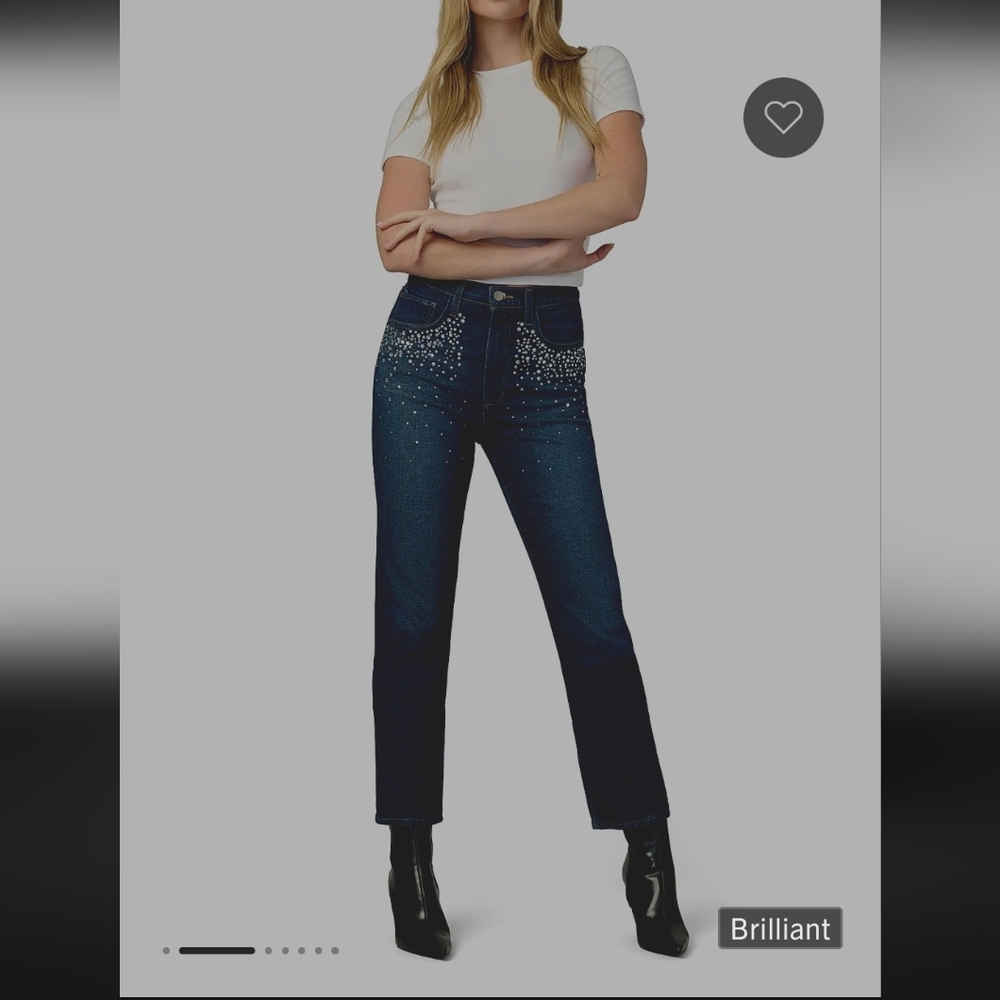 Joe's Margot Crystal Dark Blue Straight Leg Jeans